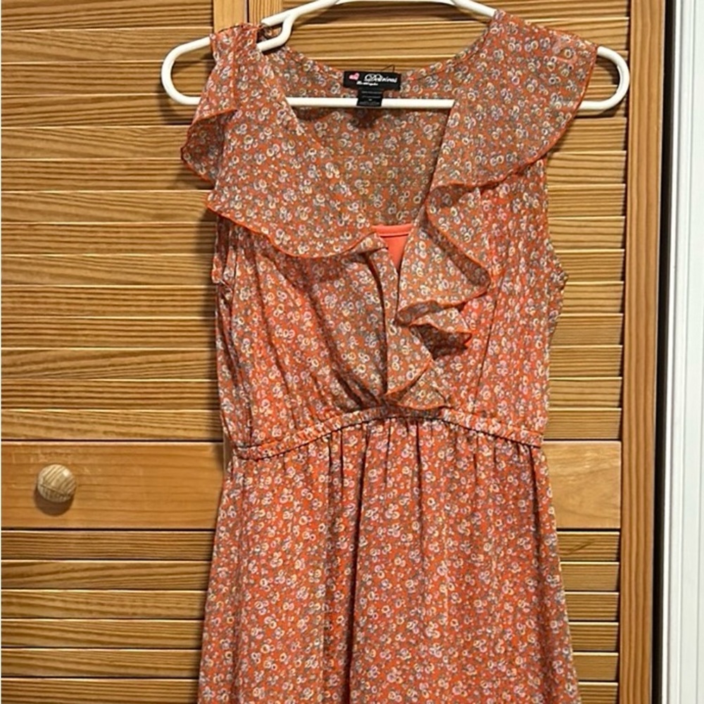 Orange floral dress